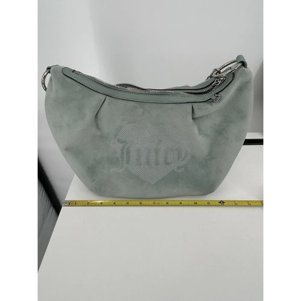 Juicy Couture Queen Couture Hobo Shoulder Bag Green Chain Handle Y2K‎ Style